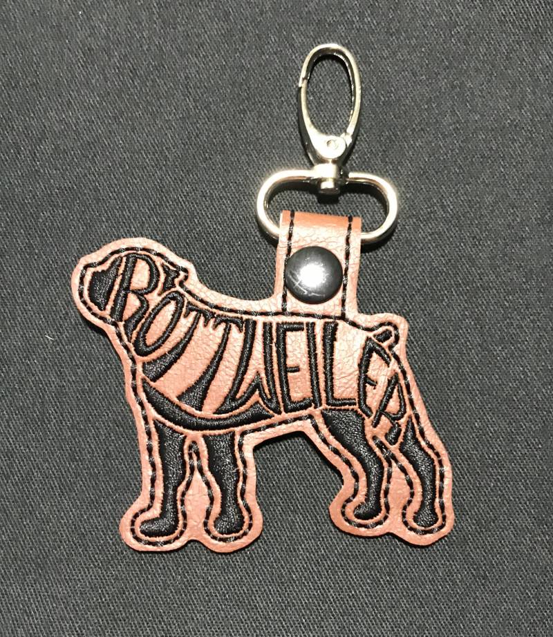 Rottweiler Text Fill Schlüsselband von SimplyStitchingNC