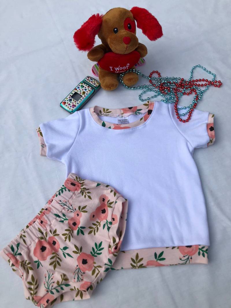 Geblümtes Baby Outfit Baumwoll T-Shirt Im Set | 6-9 Monate von SimplyTotsBoutique