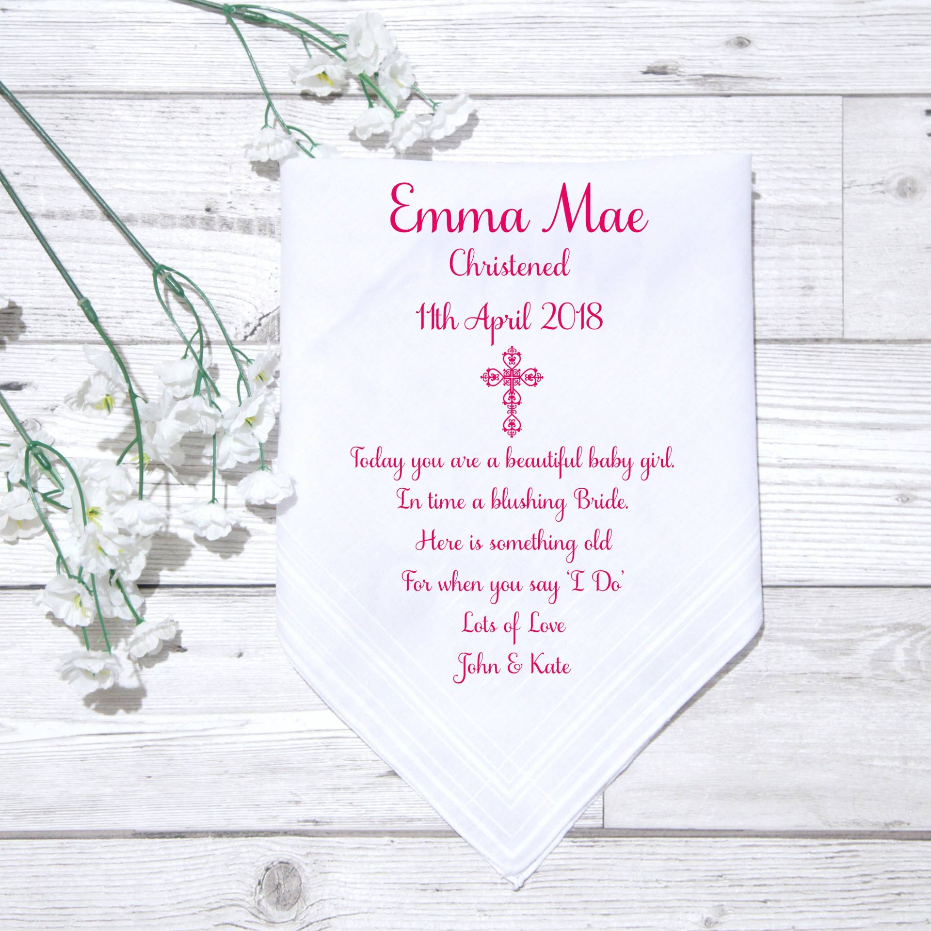 Personalisierte Taufe Handkerchef Geschenk Baby Girl Boy Gegenwart Keepsake Gottes Mutter Gott Vater, Neue Naming Day Personalisierte Taufe Handkerchef Geschenk Baby Girl Boy Gegenwart Keepsake Gottes Mutter Gott Vater, Neue Naming Day von SimplyUniqueUk