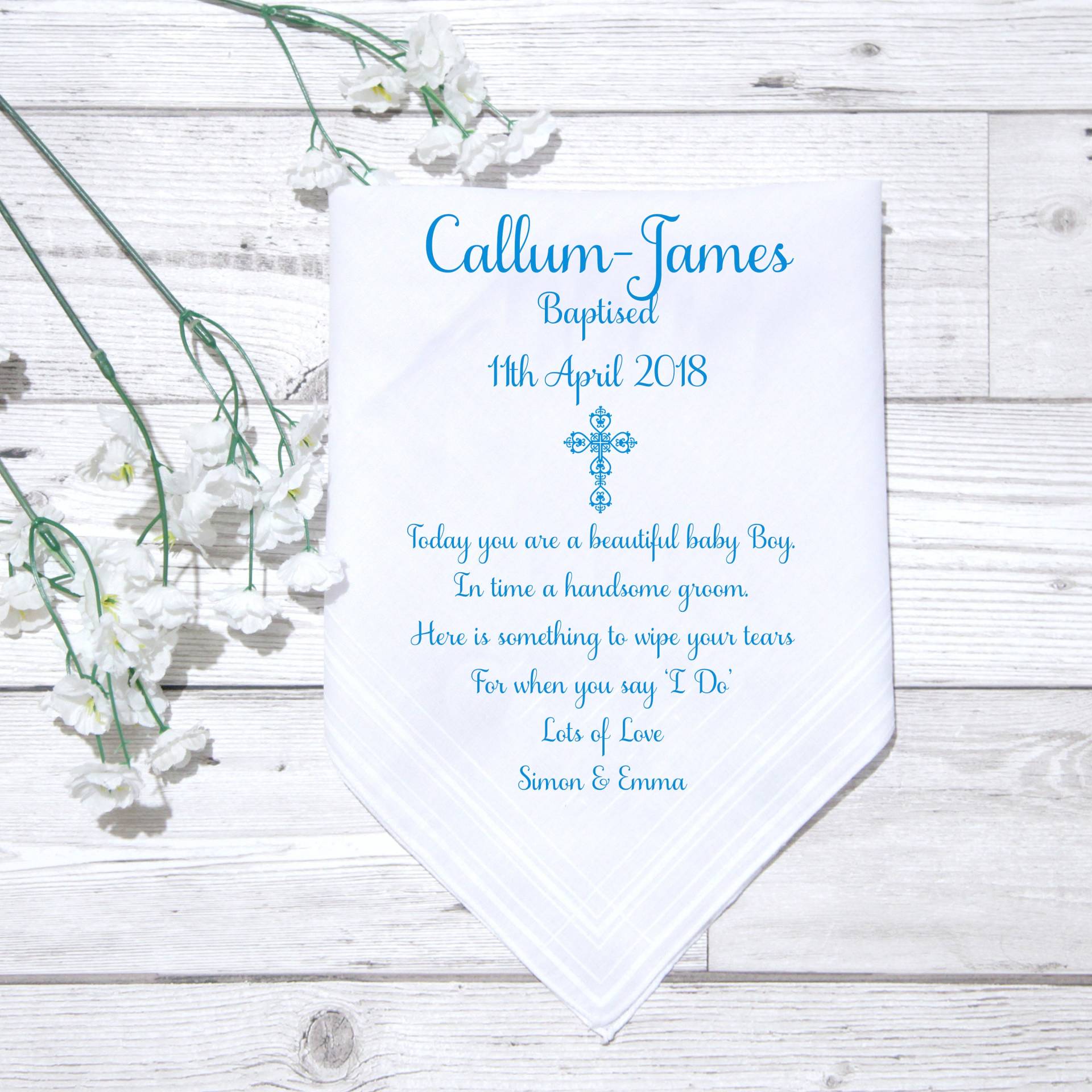 Personalisierte Taufe Handkerchef Geschenk Baby Girl Boy Gegenwart Keepsake Gottes Mutter Gott Vater, Neue Naming Day Personalisierte Taufe Handkerchef Geschenk Baby Girl Boy Gegenwart Keepsake Gottes Mutter Gott Vater, Neue Naming Day von SimplyUniqueUk
