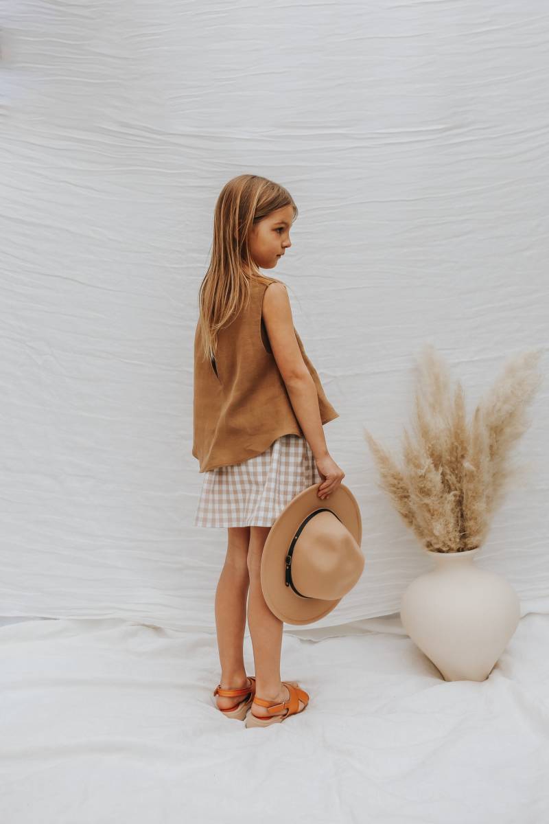 Größe 7 Jahre Bella Sommer Top Nur( Rock Nicht Inklusive/Crop Top/ Baby Bluse/ Kleinkind Leinen Tank Fließendes von SimplyWillowDesigns