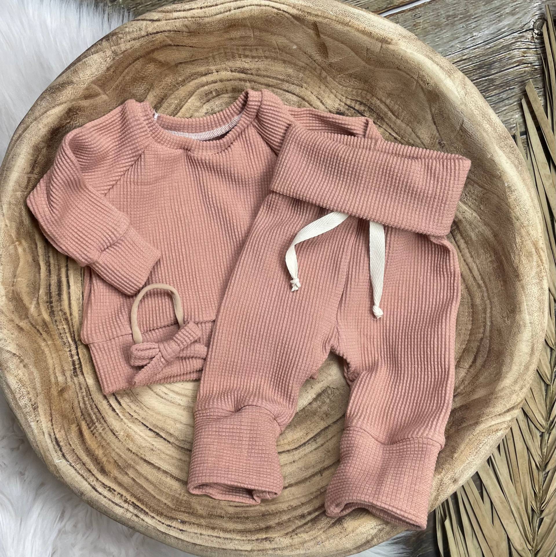 Blush Bio Waffel Baby Mädchen Outfit/Neugeborene Kommt Nach Hause/Baby Outfit/Bio Strick Sets/Baby Geschenk/Krankenhaus Outfit von Simplyspinningthread