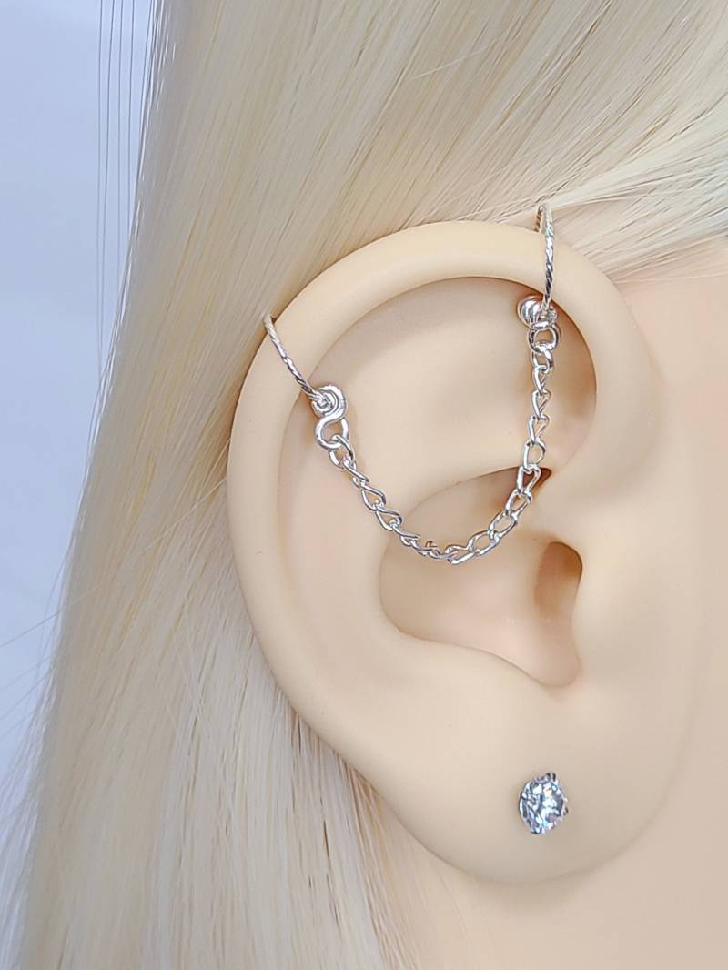 Doppel Ohrring, Industrielle Ketten Ohrringe, Lobe An Knorpel Kette, Double Piercings Baumelnde Industrie Ohrring Helix Creolen Schmuck Doppel Ohrring, Industrielle Ketten Ohrringe, Lobe An Knorpel Kette, Double Piercings Baumelnde Industrie Ohrring Helix Creolen Schmuck von SimplyyCharming