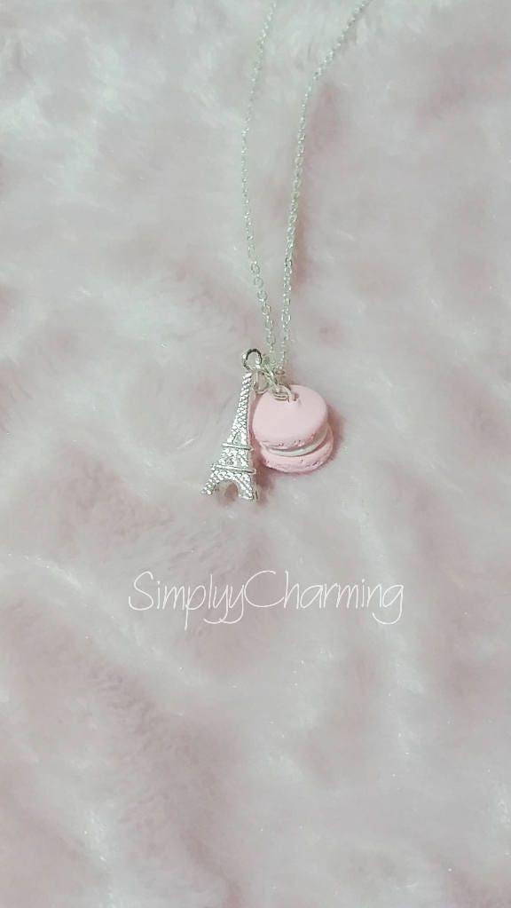 Eiffelturm Macaron Halskette - Kleiner Handgemachter Anhänger Aus Ton Eiffelturm Macaron Halskette - Kleiner Handgemachter Anhänger Aus Ton von SimplyyCharming
