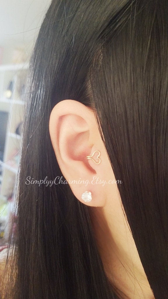 Fake Tragus Ohrmanschette Herz Ohrring Ohrclip Kein Piercing Erforderlich Einfacher Zierlicher Ohrring, Sterling Silber/14K Gold Gefüllt Fake Tragus Ohrmanschette Herz Ohrring Ohrclip Kein Piercing Erforderlich Einfacher Zierlicher Ohrring, Sterling Silber/14K Gold Gefüllt von SimplyyCharming