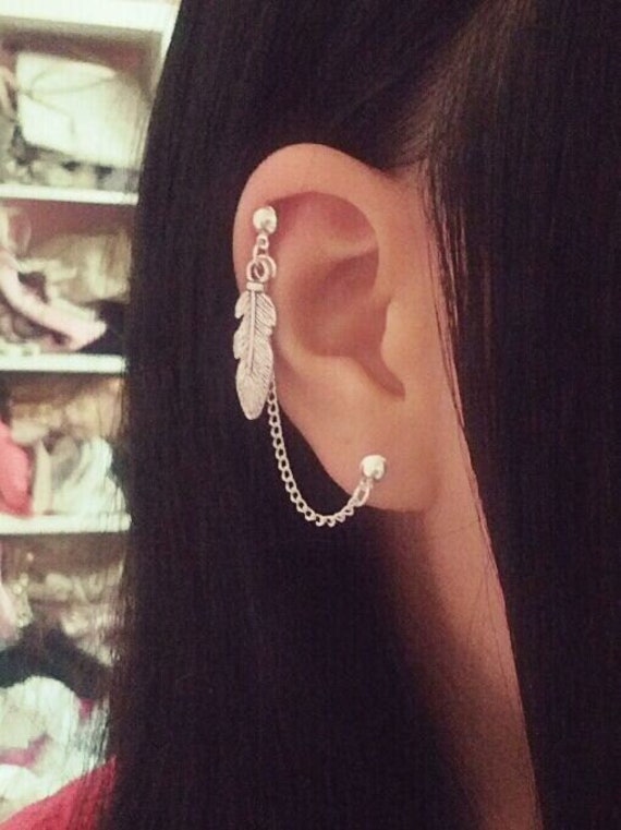 Feder Knorpel Kette Ohrring Helix Double Lobe Stud Mehrere Doppel Piercings Ohrmanschette Schmuck Einfache Blatt Baumeln Ohrringe Feder Knorpel Kette Ohrring Helix Double Lobe Stud Mehrere Doppel Piercings Ohrmanschette Schmuck Einfache Blatt Baumeln Ohrringe von SimplyyCharming