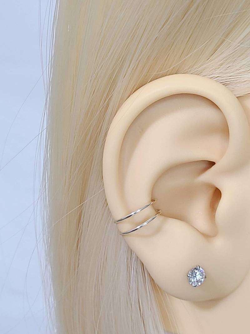 Gefälschte Doppel Hoop Ohrmanschette, Fake Conch Knorpel Helix Ohrring, Clip Auf Ohrmanschette - Kein Piercing Faux Manschette Ohrring Nahtlose Gefälschte Doppel Hoop Ohrmanschette, Fake Conch Knorpel Helix Ohrring, Clip Auf Ohrmanschette - Kein Piercing Faux Manschette Ohrring Nahtlose von SimplyyCharming