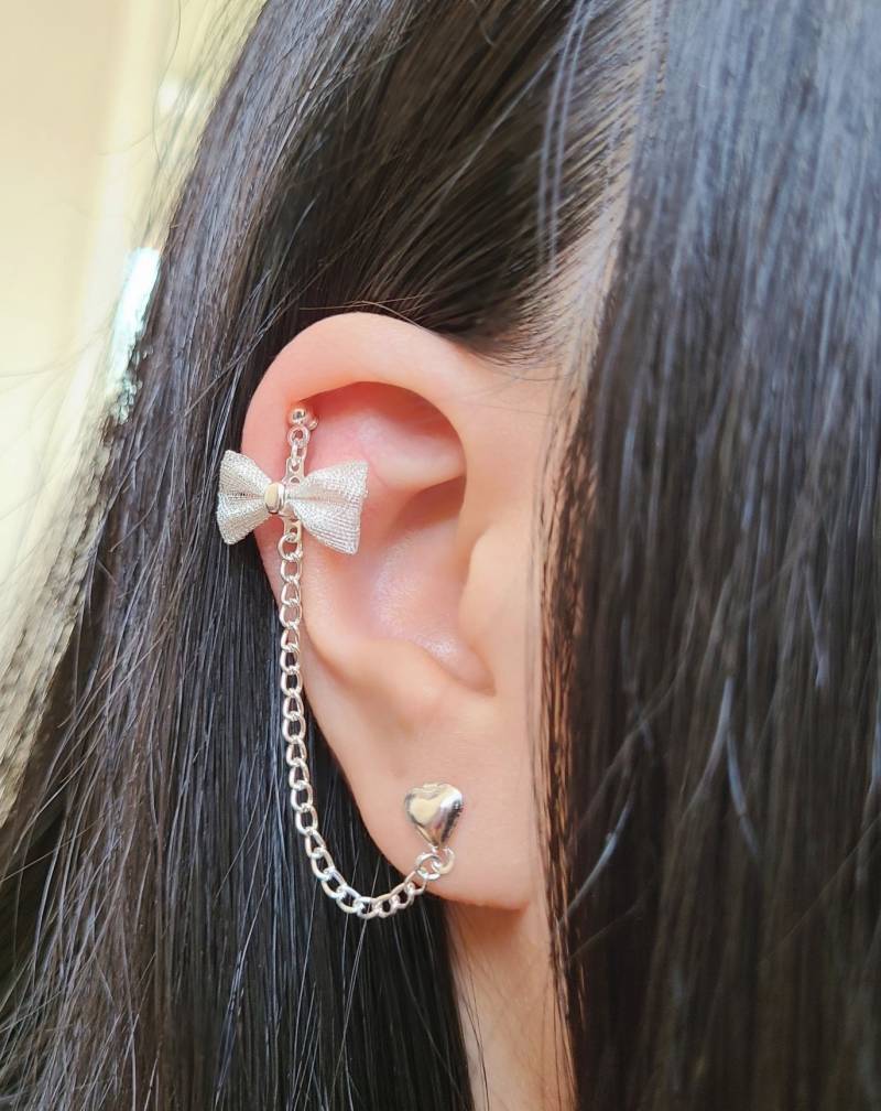 Mesh Bogen Knorpel Kette Ohrring Helix Doppel Lobe Ohr Manschette Schmuck Herz Bolzen Einfache Liebe Einfach Zierlich Mesh Bogen Knorpel Kette Ohrring Helix Doppel Lobe Ohr Manschette Schmuck Herz Bolzen Einfache Liebe Einfach Zierlich von SimplyyCharming