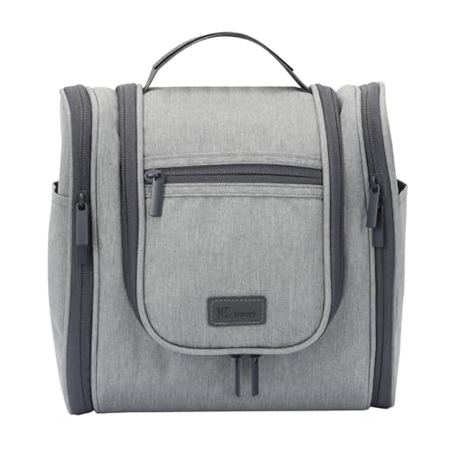 Simpolor Kulturbeutel Waschtasche (3-in-1) - Kosmetiktasche für Damen & Herren mit Aufhängefunktion - Reisebeutel für Badezimmer, Camping & Gym - Wasserabweisende Reise Necessaire(Grau) von Simpolor