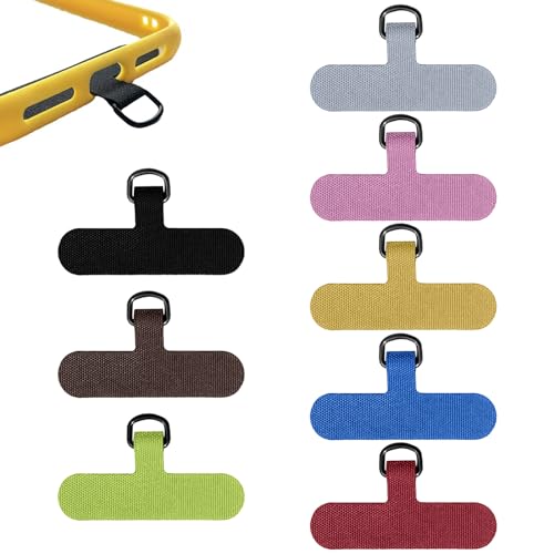 8 Stück Handy Lanyard Patch, Universal Stoff Patch Pad mit Metallring, Handy Sicherung für Handgelenk oder Umhängeband, 8 Farben von Simsky