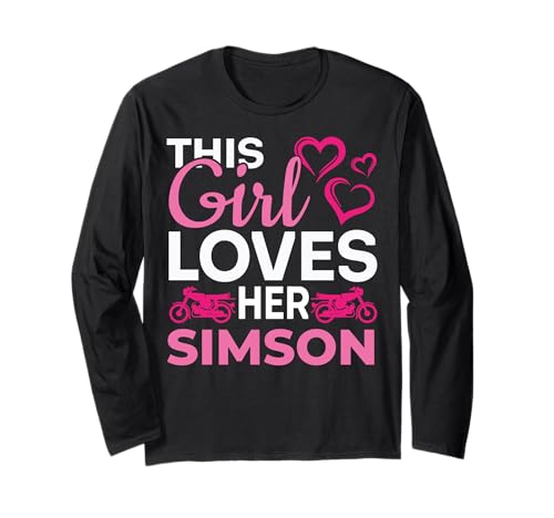Mädchen Liebt Ihre Simson-S51 Moped Fan Langarmshirt von Simson S51 Frauen Mädchen Kleidung