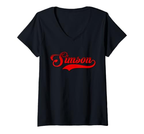Damen Simson Oldtimer S51 Moped Geschenk T-Shirt mit V-Ausschnitt von Simson shirt