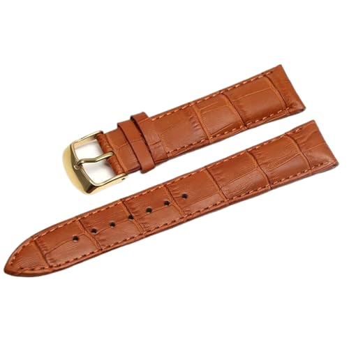 SinSed Leder-Uhrenarmbänder, 18mm, 20mm, 22mm, 24mm, Uhrenarmband, Stahl-Dornschließe, Handgelenk-Gürtel-Armband, Hellbraunes Gold, 22mm von SinSed