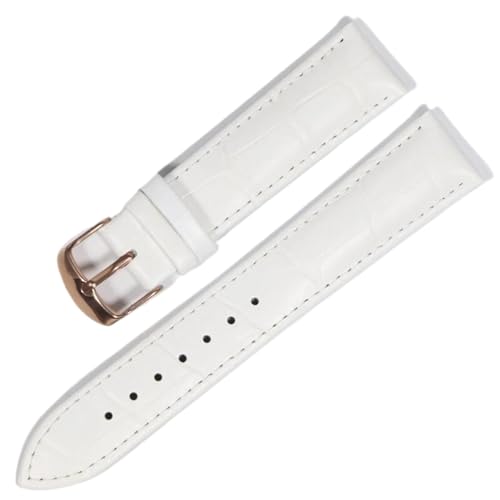 SinSed Leder-Uhrenarmbänder, 18mm, 20mm, 22mm, 24mm, Uhrenarmband, Stahl-Dornschließe, Handgelenk-Gürtel-Armband, Weißes Roségold, 12mm von SinSed
