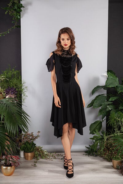 SinWeaver alternative fashion Abendkleid kurz schwarz mit Spitze Viskose von SinWeaver alternative fashion