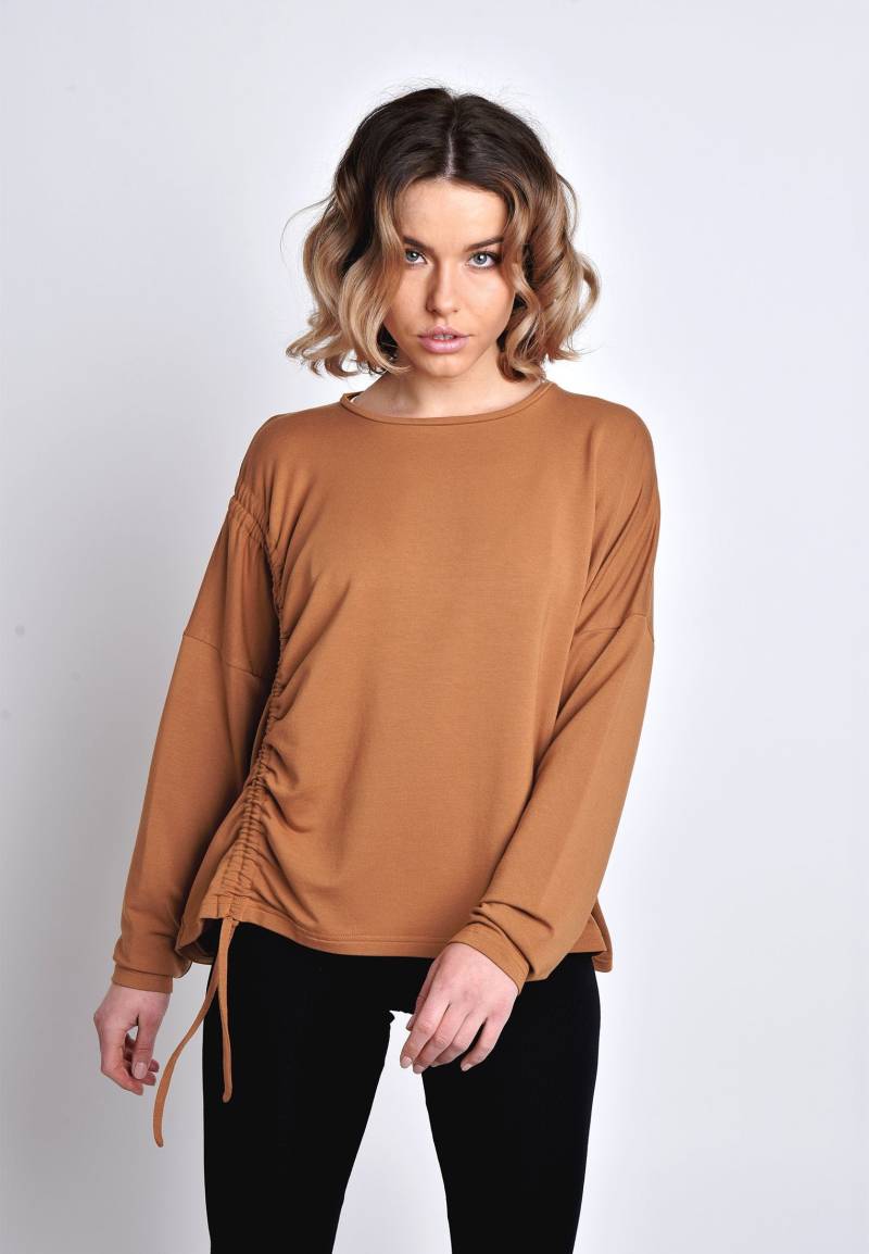 Sweatshirt, Pullover Mit Raffung Orange Tencel-Modal von SinWeaverFashion