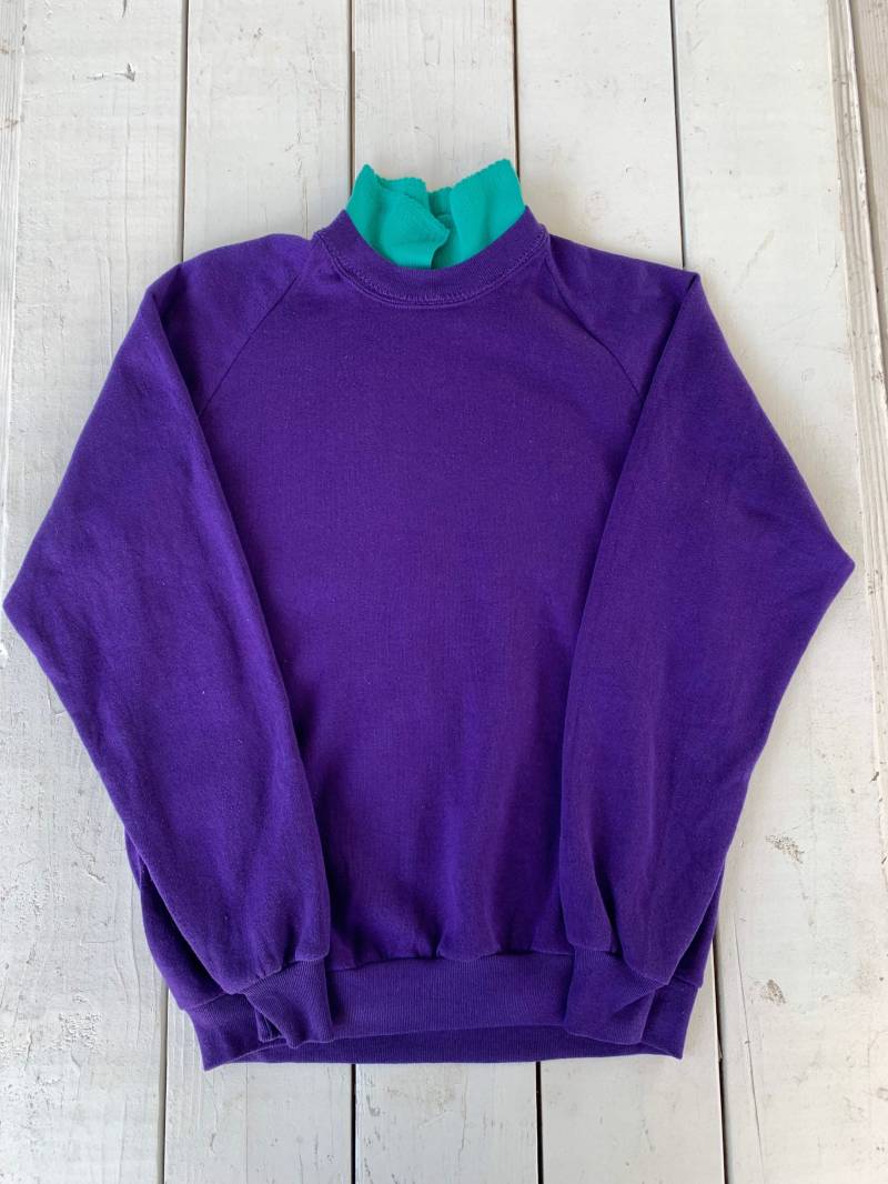 Vintage 80Er Jahre Schlichtes Damen Sweatshirt Pullover Mit Kragen Raglan Ärmeln Gr. L Von Gopher Sport von SinaiVintage