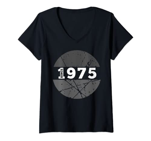 Damen Seit 1975 Männer Frauen 1975 Birthday Born in 1975 Retro Geburtstag T-Shirt mit V-Ausschnitt von Since 1975 Awesome Legend Born in 1975 B-day Gifts