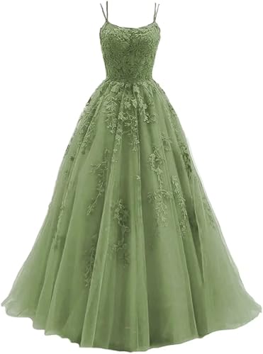 Sincemeet Damen Ballkleid aus Tüll mit Spaghettiträgern Lange Spitzenapplikationen Ballkleider A Linie formelle Party Abendkleider Ballkleider Damen Lang Sincemeet Damen Ballkleid aus Tüll mit Spaghettiträgern Lange Spitzenapplikationen Ballkleider A Linie formelle Party Abendkleider Ballkleider Damen Lang von Sincemeet
