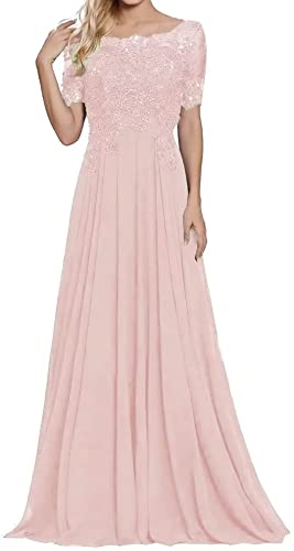 Damen Lange Mutter Der Braut Kleider Chiffon Perlen Spitzenkleid Brautjungfer Mit 1/2 Ärmeln Lang Formelle Abendkleid von Sincemeet