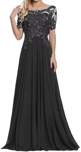 Sincemeet Damen Lange Mutter Der Braut Kleider Chiffon Perlen Spitzenkleid Brautjungfer Mit 1/534 Ärmeln Lang Formelle Abendkleid von Sincemeet