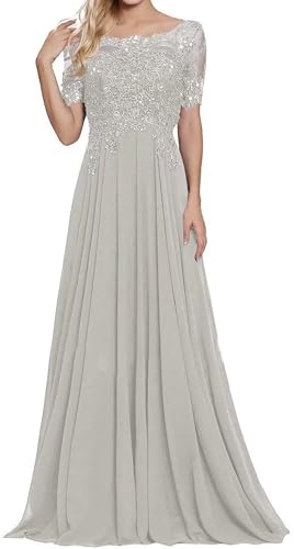 Sincemeet Damen Lange Mutter Der Braut Kleider Chiffon Perlen Spitzenkleid Brautjungfer Mit 1/259 Ärmeln Lang Formelle Abendkleid von Sincemeet