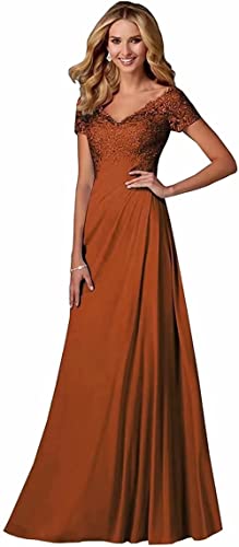 Damen Spitzen Abendkleider Kurzarm Applikationen A Linie Ballkleid V-Ausschnitt Chiffon formell Partykleid von Sincemeet