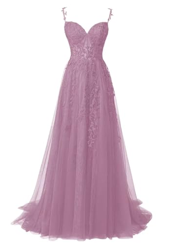 Damen Spitzenapplikation Brautjungfernkleid spaghettiträger Spitze a Linie formelle Abendkleider mit hohem Schlitz Damen Spitzenapplikation Brautjungfernkleid spaghettiträger Spitze a Linie formelle Abendkleider mit hohem Schlitz von Sincemeet