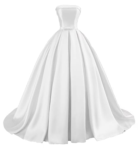 Damen Trägerloses Satin Ballkleid Lang Satin Formelle Abendkleider A Linie Einfach Elegant Ballkleider with Belt Bow Damen Trägerloses Satin Ballkleid Lang Satin Formelle Abendkleider A Linie Einfach Elegant Ballkleider with Belt Bow von Sincemeet