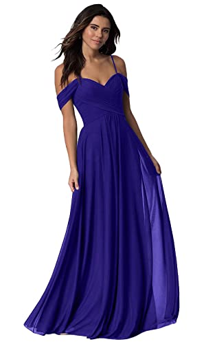Damen V-Ausschnitt Abendkleid A-Linie Chiffon Off Shoulder Brautjungfernkleid Elegant Lange Partykleider Damen V-Ausschnitt Abendkleid A-Linie Chiffon Off Shoulder Brautjungfernkleid Elegant Lange Partykleider von Sincemeet