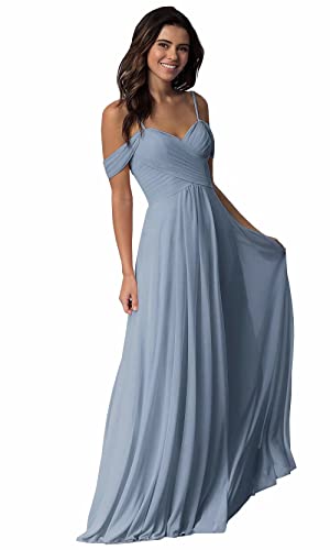 Damen V-Ausschnitt Abendkleid A-Linie Chiffon Off Shoulder Brautjungfernkleid Elegant Lange Partykleider Damen V-Ausschnitt Abendkleid A-Linie Chiffon Off Shoulder Brautjungfernkleid Elegant Lange Partykleider von Sincemeet