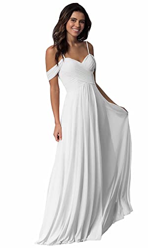 Damen V-Ausschnitt Abendkleid A-Linie Chiffon Off Shoulder Brautjungfernkleid Elegant Lange Partykleider Damen V-Ausschnitt Abendkleid A-Linie Chiffon Off Shoulder Brautjungfernkleid Elegant Lange Partykleider von Sincemeet