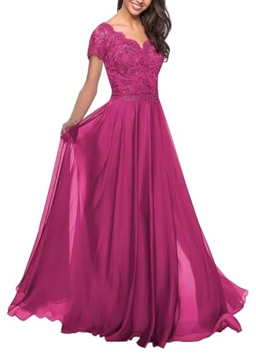 Kleider für die Brautmutter mit Spitzenapplikationen Formelle Abendkleider aus Chiffon in A-Linie für Frauen Kleider für die Brautmutter mit Spitzenapplikationen Formelle Abendkleider aus Chiffon in A-Linie für Frauen von Sincemeet