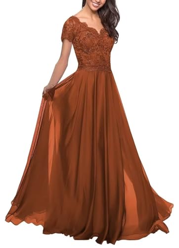 Kleider für die Brautmutter mit Spitzenapplikationen Formelle Abendkleider aus Chiffon in A-Linie für Frauen von Sincemeet