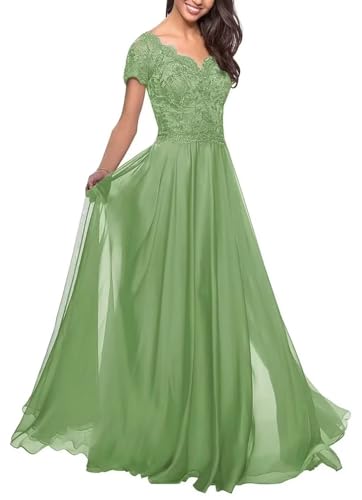 Kleider für die Brautmutter mit Spitzenapplikationen Formelle Abendkleider aus Chiffon in A-Linie für Frauen Kleider für die Brautmutter mit Spitzenapplikationen Formelle Abendkleider aus Chiffon in A-Linie für Frauen von Sincemeet
