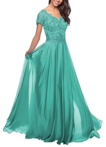 Kleider für die Brautmutter mit Spitzenapplikationen Formelle Abendkleider aus Chiffon in A-Linie für Frauen Kleider für die Brautmutter mit Spitzenapplikationen Formelle Abendkleider aus Chiffon in A-Linie für Frauen von Sincemeet