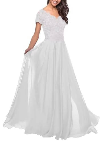Kleider für die Brautmutter mit Spitzenapplikationen Formelle Abendkleider aus Chiffon in A-Linie für Frauen Kleider für die Brautmutter mit Spitzenapplikationen Formelle Abendkleider aus Chiffon in A-Linie für Frauen von Sincemeet