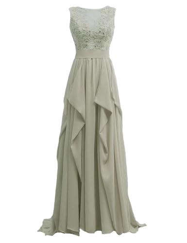 Lace Appliques Mutter der Braut Kleid Lang Formal Abendkleid A-Linie Chiffon Beaded Abendkleid von Sincemeet
