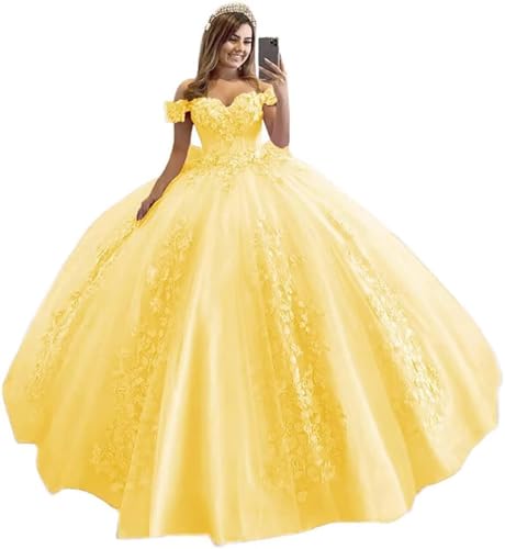 Schulterfrei Tüll Quinceanera Kleider Spitzenapplikation Sweetheart Ballkleid A-Linie Brautkleid Prinzessin Abendkleider Schulterfrei Tüll Quinceanera Kleider Spitzenapplikation Sweetheart Ballkleid A-Linie Brautkleid Prinzessin Abendkleider von Sincemeet