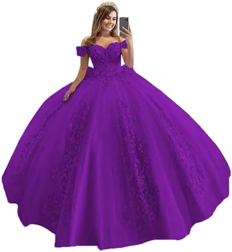 Schulterfrei Tüll Quinceanera Kleider Spitzenapplikation Sweetheart Ballkleid A-Linie Brautkleid Prinzessin Abendkleider Schulterfrei Tüll Quinceanera Kleider Spitzenapplikation Sweetheart Ballkleid A-Linie Brautkleid Prinzessin Abendkleider von Sincemeet