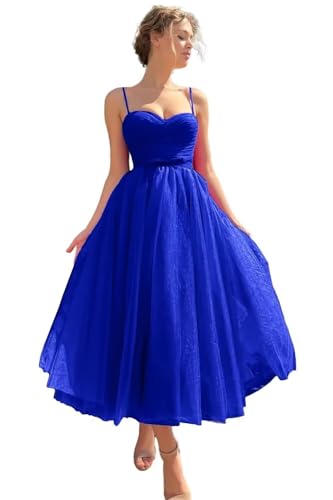 Sincemeet Ballkleid aus Tüll mit Spaghettiträgern Teelanges Abendpartykleid bauschiges formelle Ballkleid Hochzeitskleid Sincemeet Ballkleid aus Tüll mit Spaghettiträgern Teelanges Abendpartykleid bauschiges formelle Ballkleid Hochzeitskleid von Sincemeet