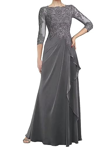 Sincemeet Kleider für die Brautmutter aus Spitze Elegant Cocktailkleid für die Hochzeit Chiffon formelles Abendkleid mit Rüschen von Sincemeet