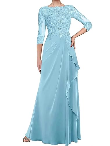 Kleider für die Brautmutter aus Spitze Elegant Cocktailkleid für die Hochzeit Chiffon formelles Abendkleid mit Rüschen von Sincemeet