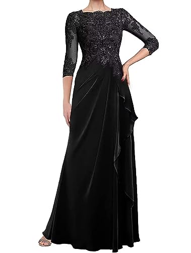 Sincemeet Kleider für die Brautmutter aus Spitze Elegant Cocktailkleid für die Hochzeit Chiffon formelles Abendkleid mit Rüschen von Sincemeet