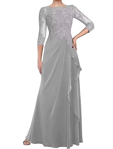 Sincemeet Kleider für die Brautmutter aus Spitze Elegant Cocktailkleid für die Hochzeit Chiffon formelles Abendkleid mit Rüschen von Sincemeet