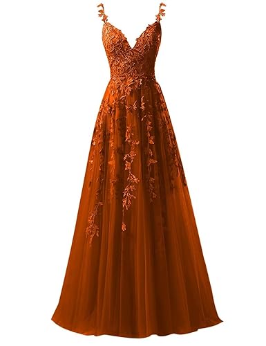 Sincemeet Spaghettiträgern Tüll Ballkleider Lang Spitzenapplikationen Hochzeitskleid V-Ausschnitt Abendkleider Sincemeet Spaghettiträgern Tüll Ballkleider Lang Spitzenapplikationen Hochzeitskleid V-Ausschnitt Abendkleider von Sincemeet