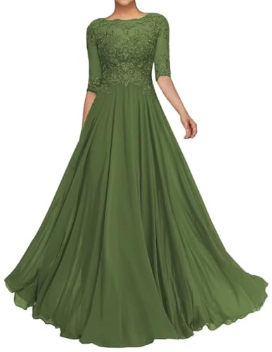 Sincemeet Spitzenapplikationen Abendkleid Lang Chiffon Mutter Der Braut Kleider Perlen Brautjungfer Mit 1/2 Ärmeln Sincemeet Spitzenapplikationen Abendkleid Lang Chiffon Mutter Der Braut Kleider Perlen Brautjungfer Mit 1/2 Ärmeln von Sincemeet