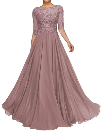 Sincemeet Spitzenapplikationen Abendkleid Lang Chiffon Mutter Der Braut Kleider Perlen Brautjungfer Mit 1/2 Ärmeln Sincemeet Spitzenapplikationen Abendkleid Lang Chiffon Mutter Der Braut Kleider Perlen Brautjungfer Mit 1/2 Ärmeln von Sincemeet