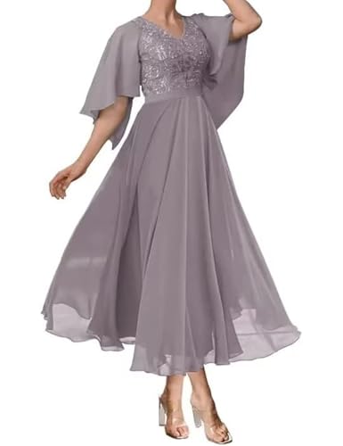 Sincemeet Spitzenkleider für die Brautmutter Rüschenärmel Abendkleid Lang Übergröße Chiffon-Abendkleid für die Hochzeit Sincemeet Spitzenkleider für die Brautmutter Rüschenärmel Abendkleid Lang Übergröße Chiffon-Abendkleid für die Hochzeit von Sincemeet