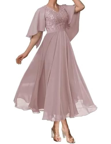 Sincemeet Spitzenkleider für die Brautmutter Rüschenärmel Abendkleid Lang Übergröße Chiffon-Abendkleid für die Hochzeit Sincemeet Spitzenkleider für die Brautmutter Rüschenärmel Abendkleid Lang Übergröße Chiffon-Abendkleid für die Hochzeit von Sincemeet